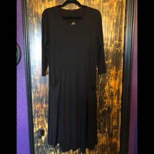 Spicy Mix Black Tunic Style Front Pockets Dress